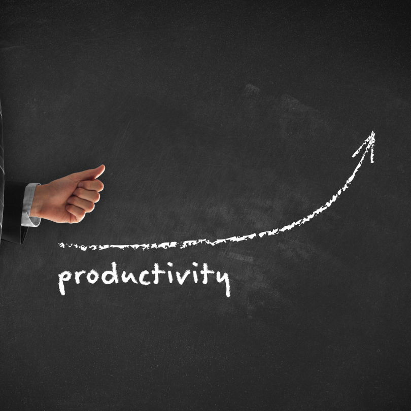 gráfico de produtividade em lousa